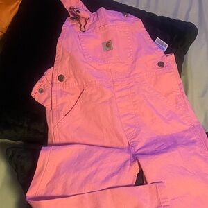 Carhartt Kids Overalls in Bright Pink